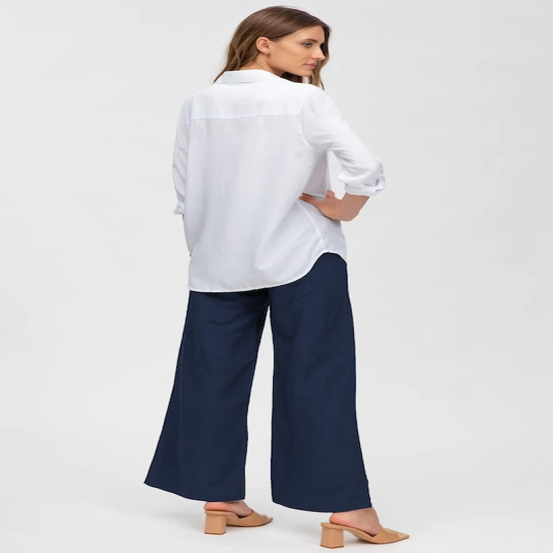 Made in Italy JOSEPH Blue Linen Maternity Pants